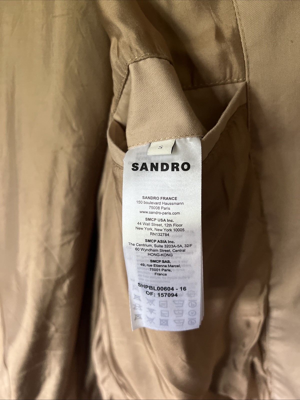 Sandro Men’s Zip-up Jacket in Khaki Size Small S Cotton Blend Modern Luxury