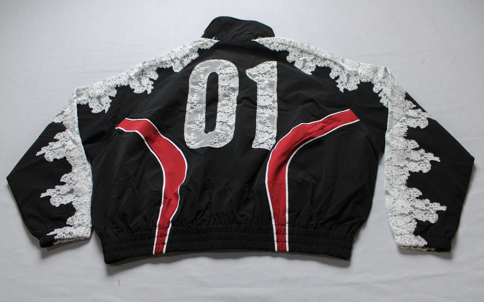 WNTD Apparel Unisex Adults Table Lace Track Jacket AP2 Black/Red Medium