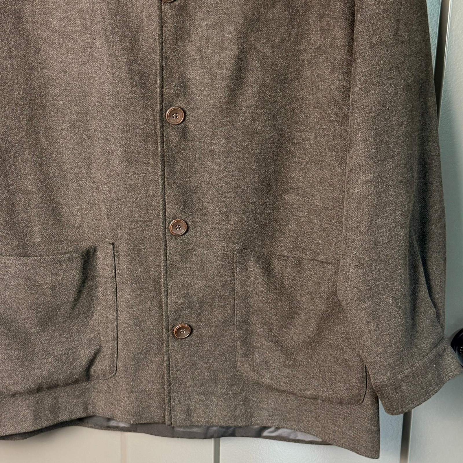 Pronto Uomo Mens Brown Viscose Blend Button Front Chore Jacket Coat Size Medium