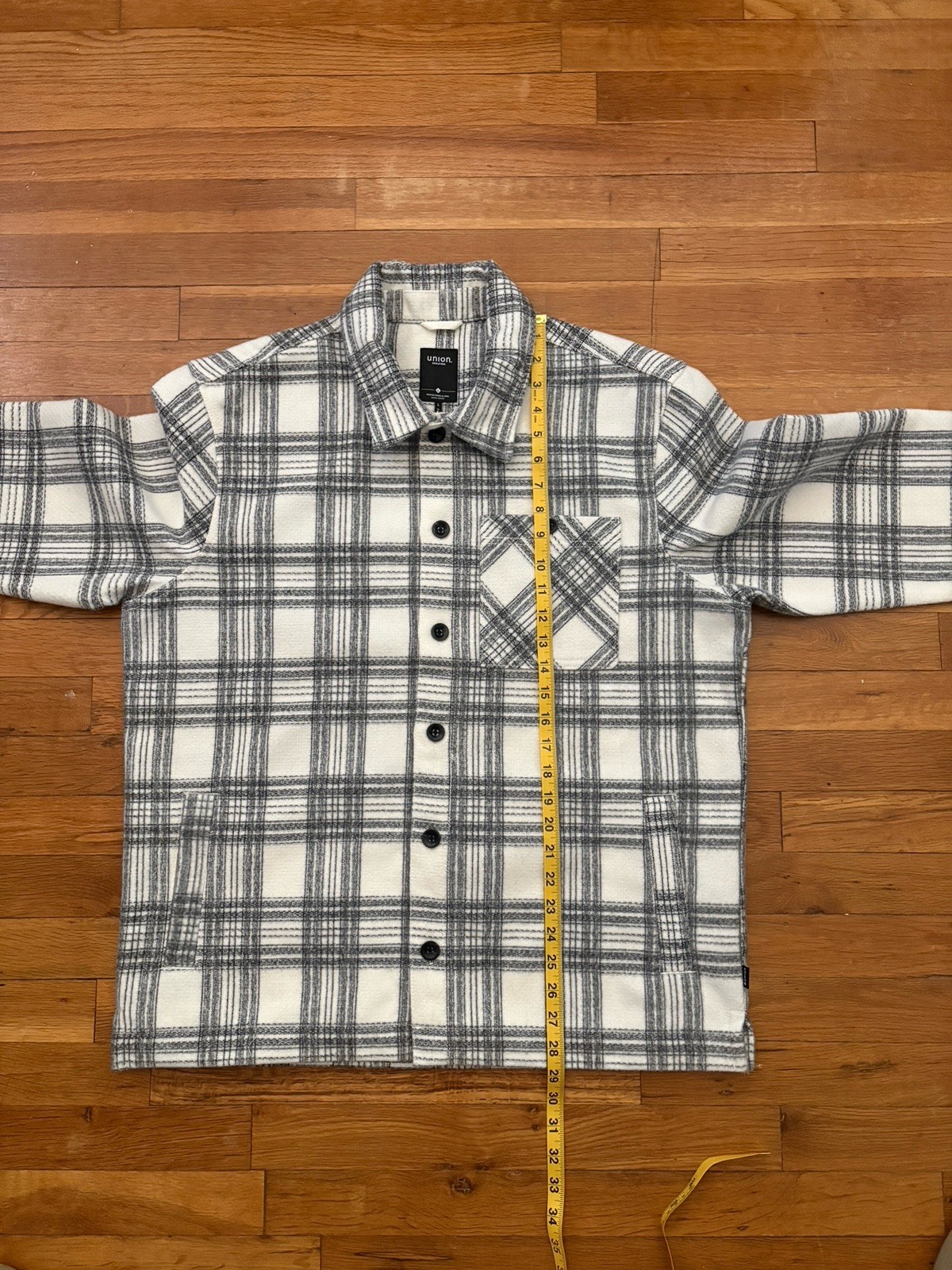 Union Flannel – Men’s Large, White/Grey