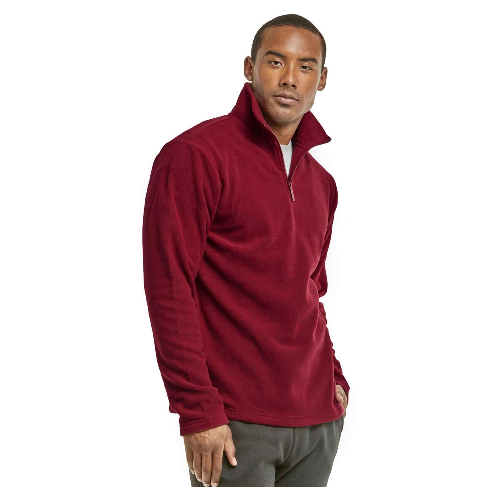 COUVER Men’s Quarter Zip Polar Fleece Pullover Sweatshirt, 1 Piece