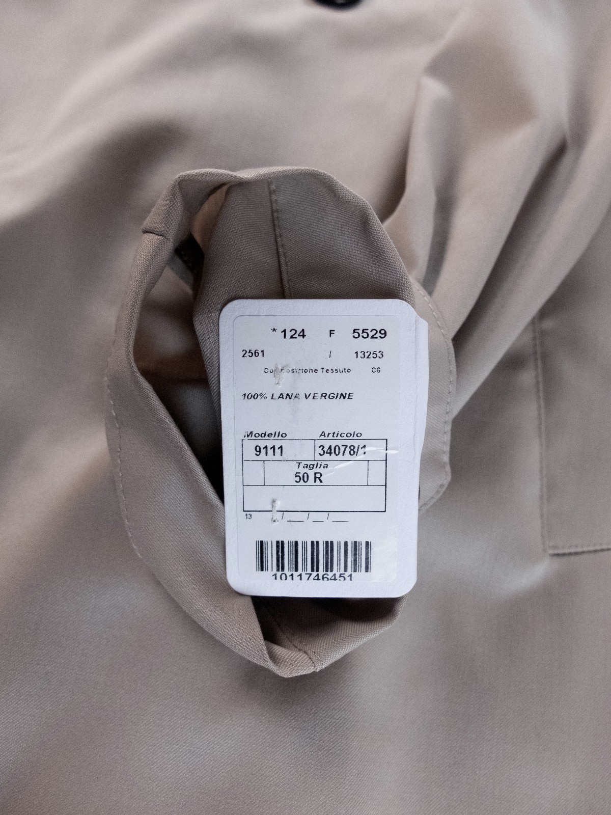(NO CUSTOMS TAX) LUIGI BIANCHI SARTORIA beige wool trench coat Size 40 / Large