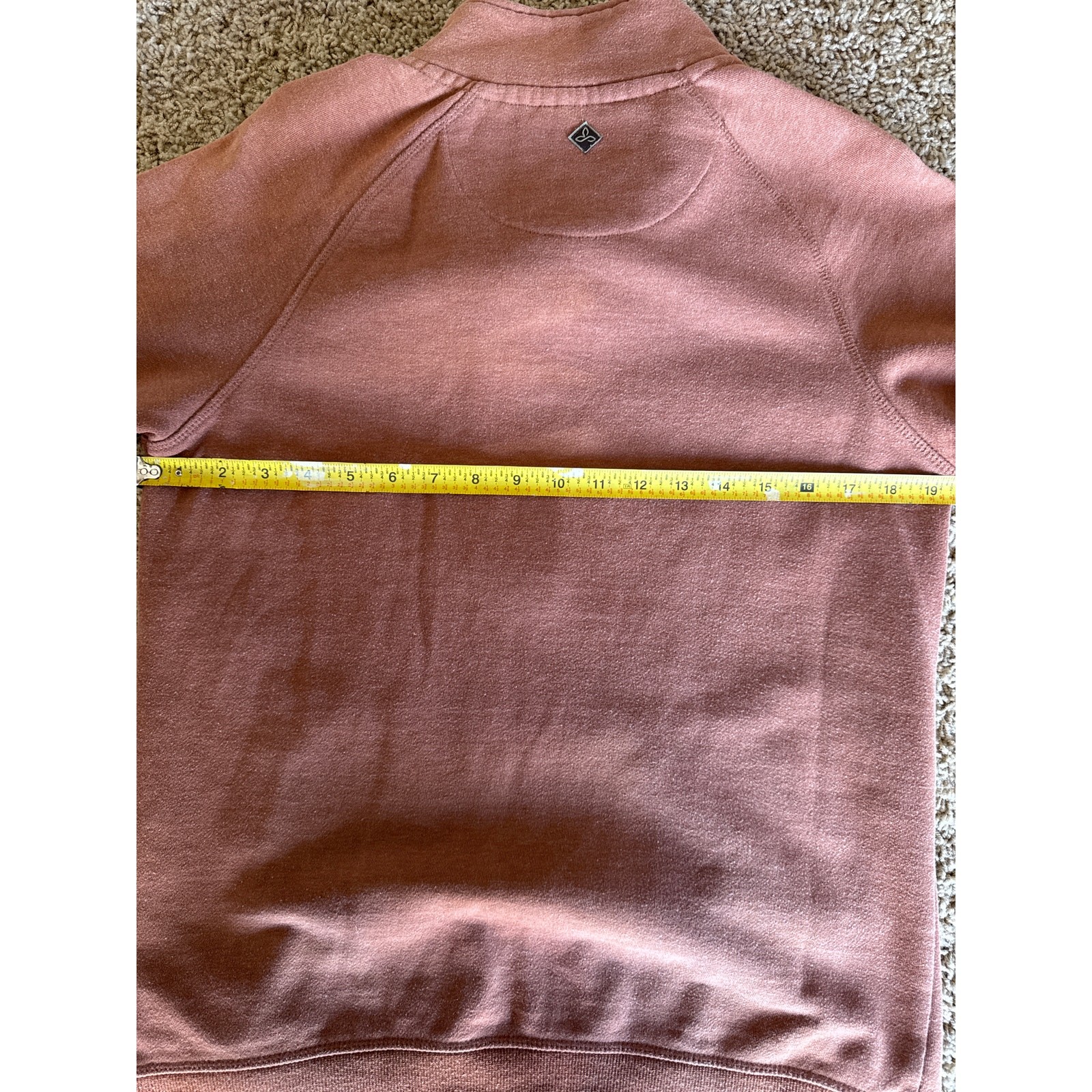 Prana Small Faded Cinnamon Full Zip Sweat Jacket