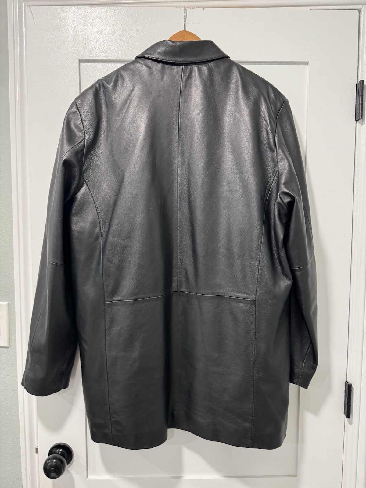 Wilsons Leather Pelle Studio Men’s Leather Car Coat Jacket Black Size Large Tall