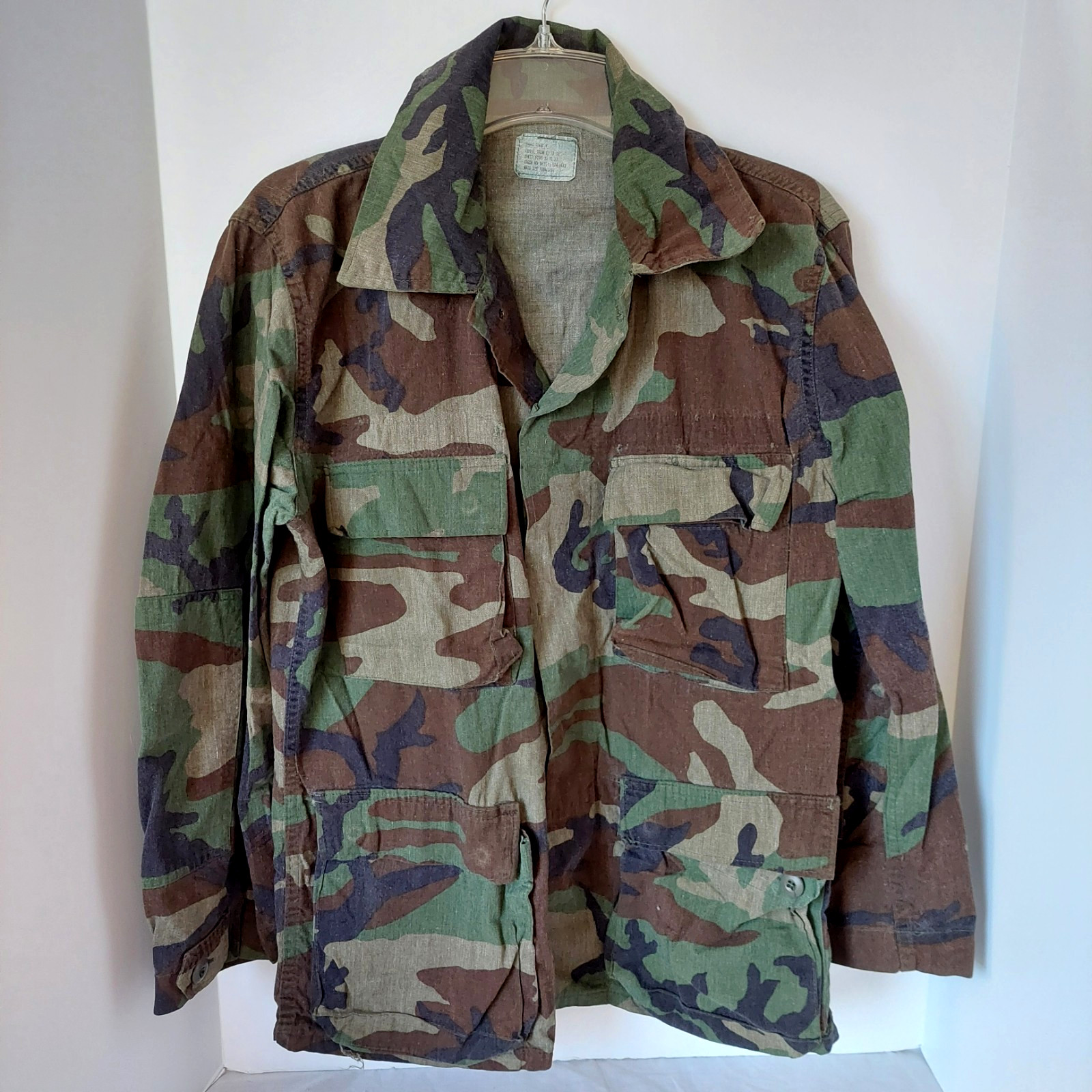 Vintage US United States Army Woodland Camouflage Field Jacket Sz Small Regular