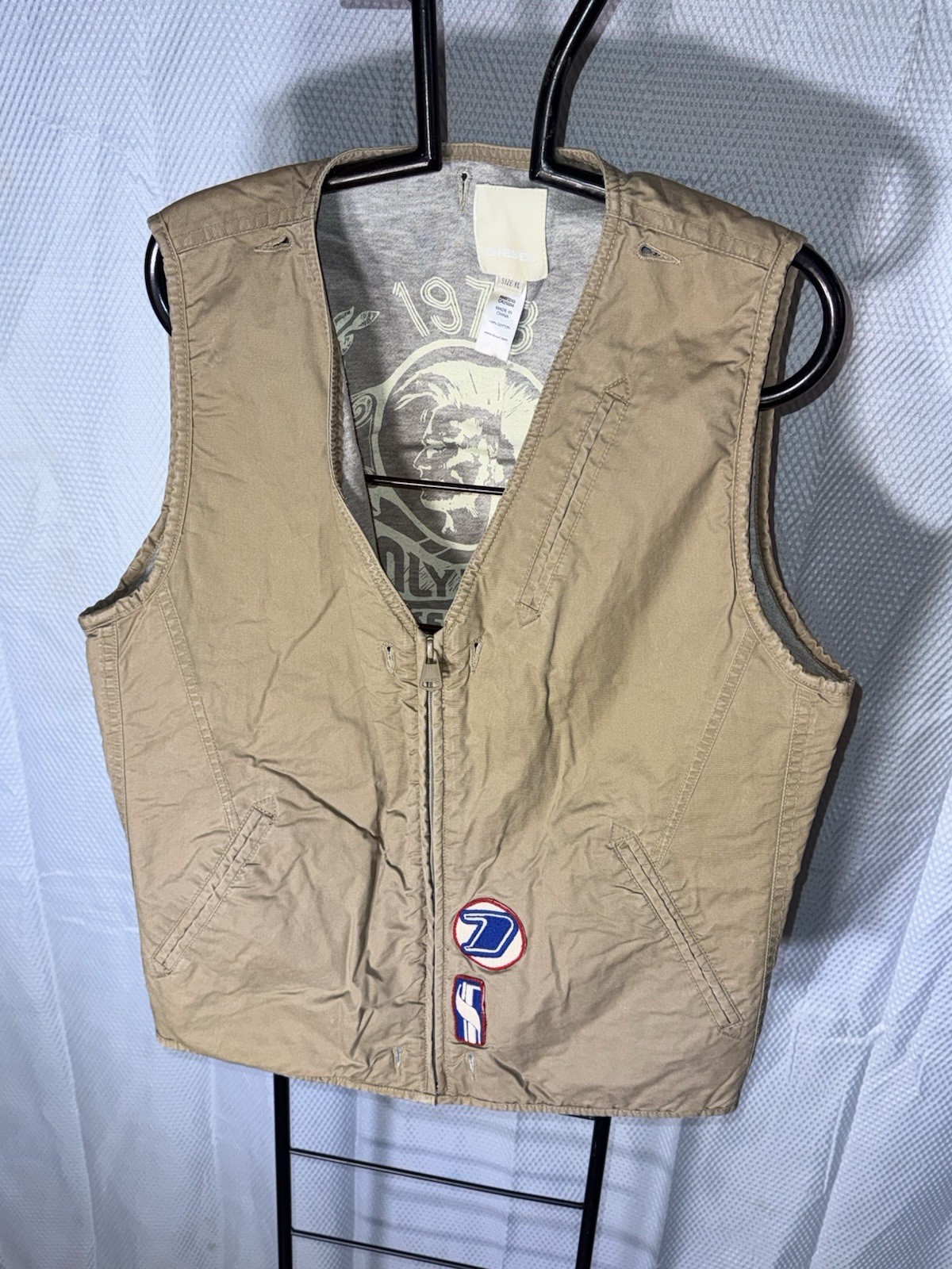 Diesel Military Field Jacket Survivor Gear Mens Sz L Khaki Coat & Vest 2 In 1