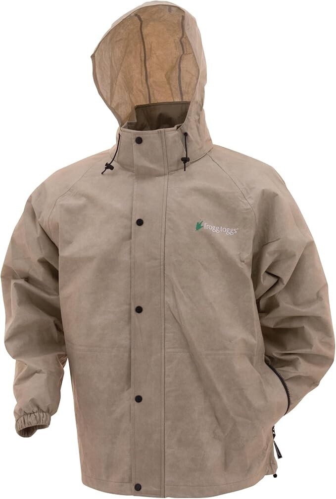 Waterproof Breathable Rain Jacket Classic Pro Action Khaki Tan Small