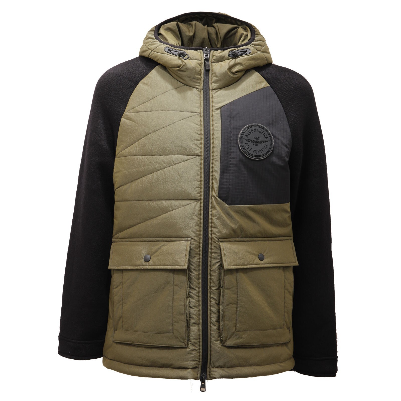 4395AE giubbotto uomo AERONAUTICA MILITARE green wool/poliestere jacket man