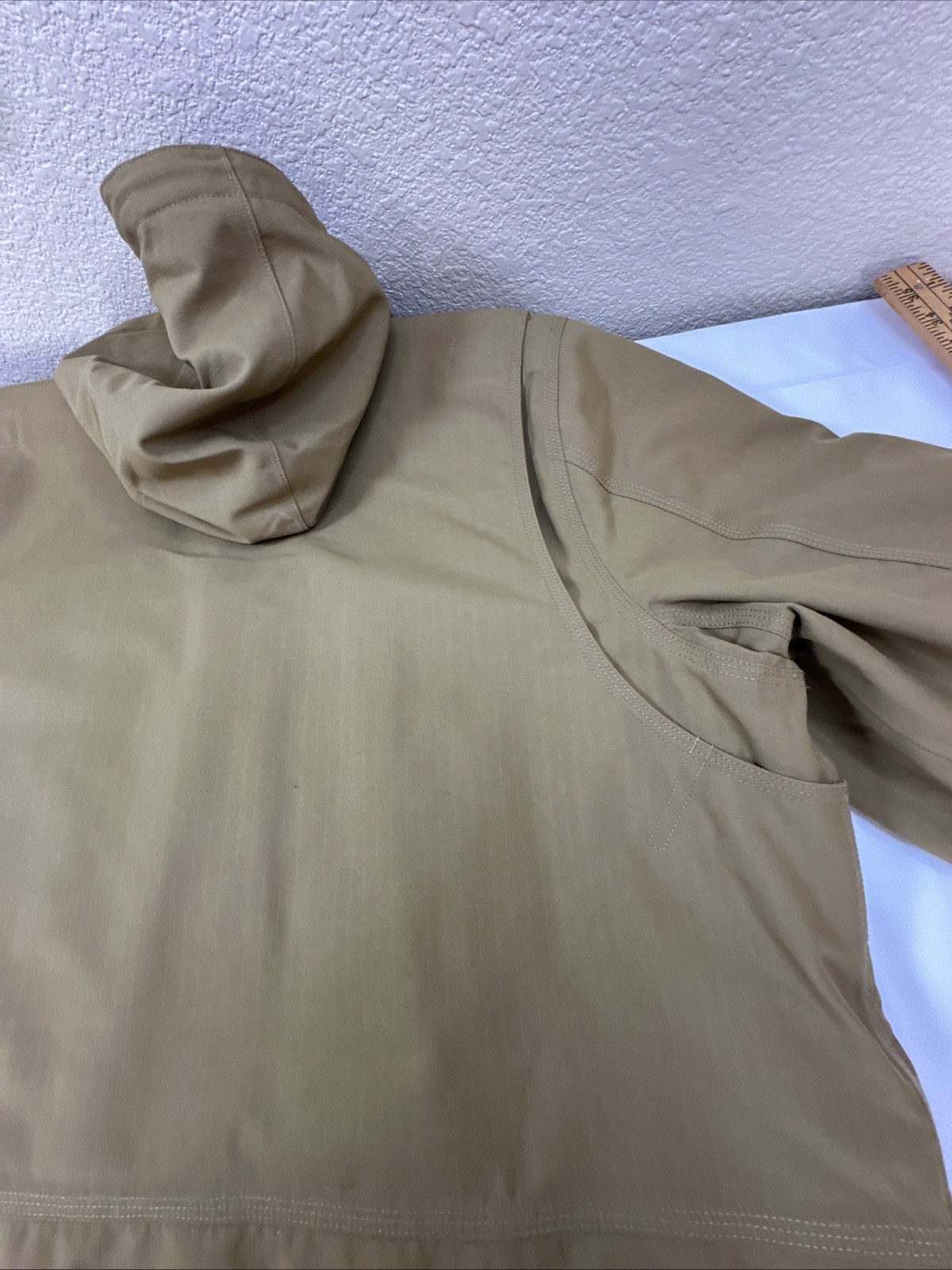 L.L. Bean Mens Parka Hoodie Jacket Waterproof All Season Removable Lined Tan XL