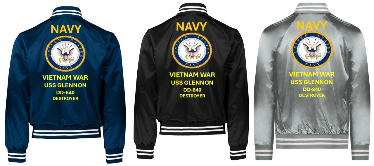 VIETNAM*USS MCCAFFERY DD-860 *SI*VINYL*SATIN JACKET*NAVY OFFICIAL LICENSE