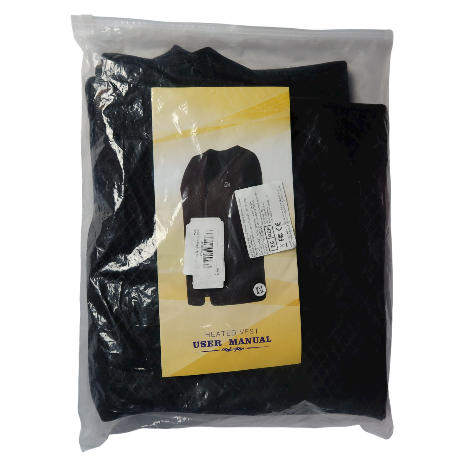 Clheatky Heated Vest USB Electric Body Warmer Gilet 2XL Power Bank Not Supplied