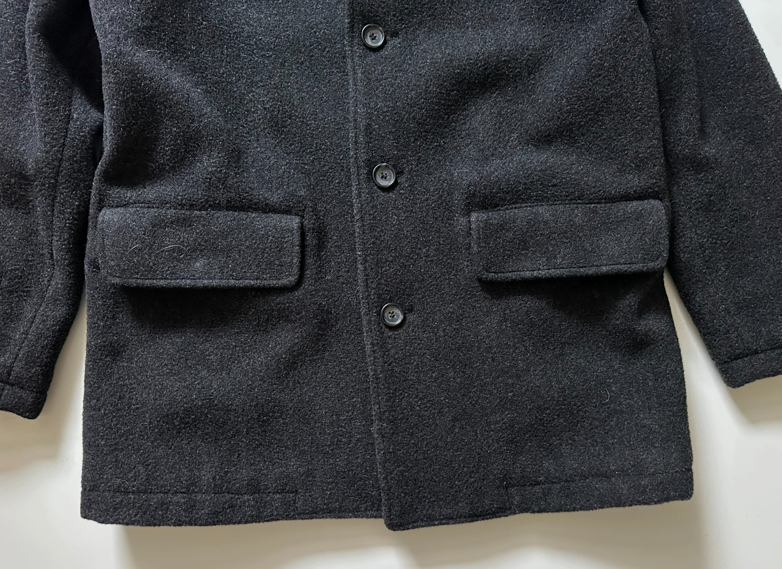 Men’s J.Crew Dark Gray Italian Wool Quilted Insulated Destination Topcoat Small