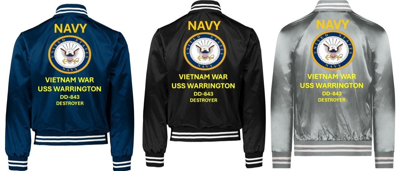 VIETNAM*USS MCCAFFERY DD-860 *SI*VINYL*SATIN JACKET*NAVY OFFICIAL LICENSE