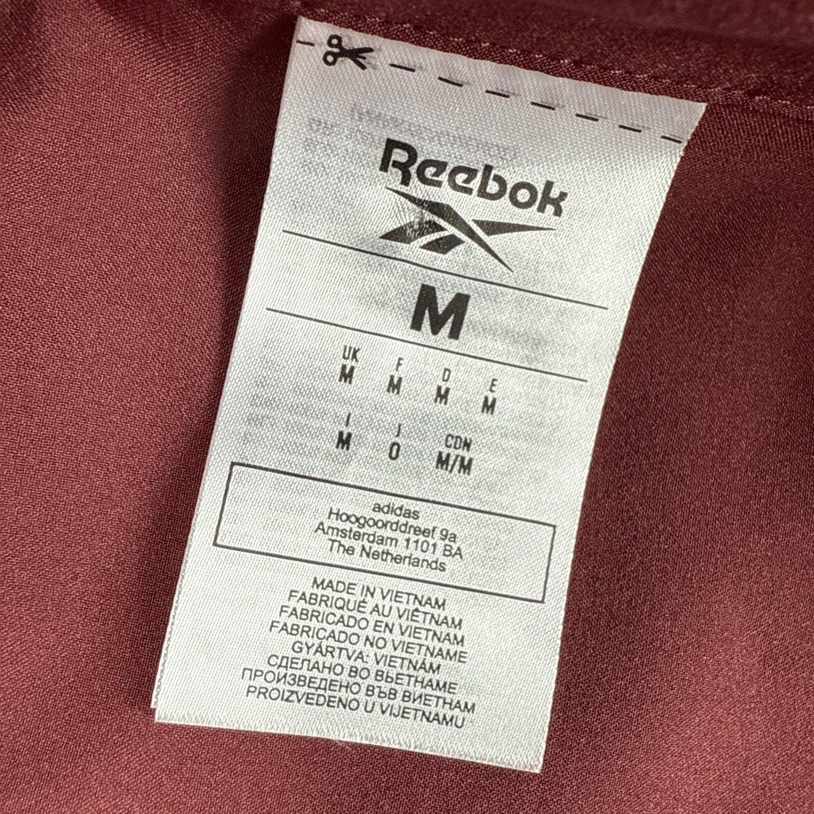 Reebok Jacket Mens M Full Zip Lightweight Performance Polyester Maroon Outdoors