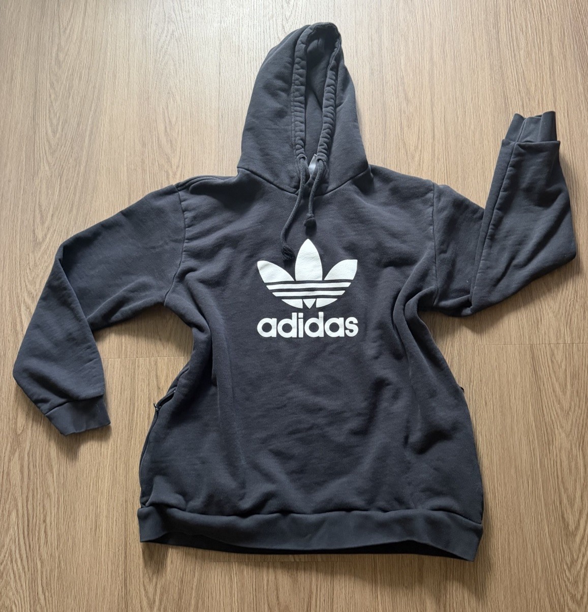 Adidas Originals Trefoil Hoodie Men’s XL Black Pullover Sweatshirt Logo