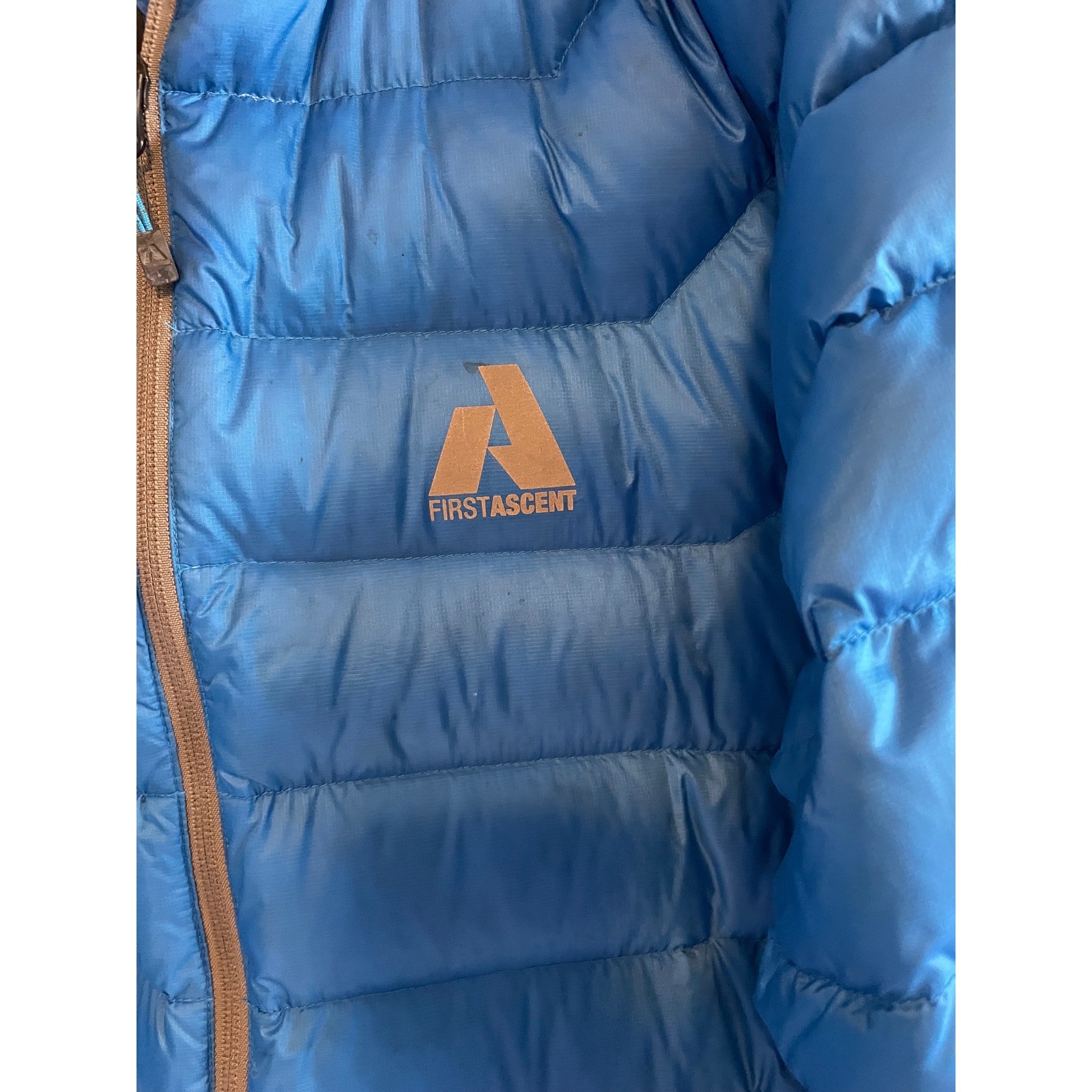 Eddie Bauer First Ascent Men Large Tall Blue 800 Fill Down Puffer Jacket EB800