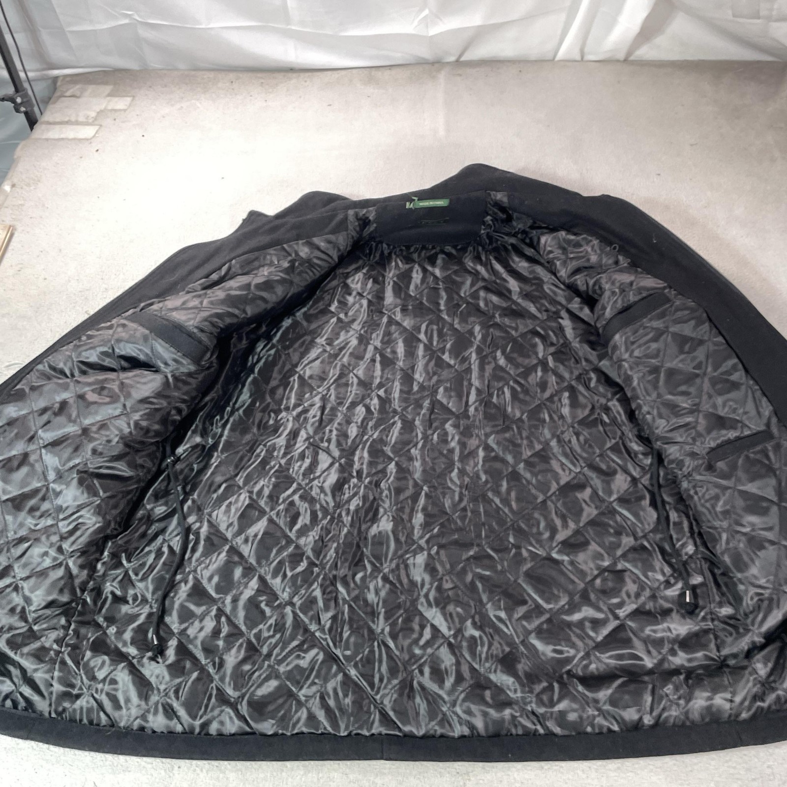 Lauren Ralph Lauren Coat Mens 2XL Black Wool Old Money Quilt Lined Quiet Luxury