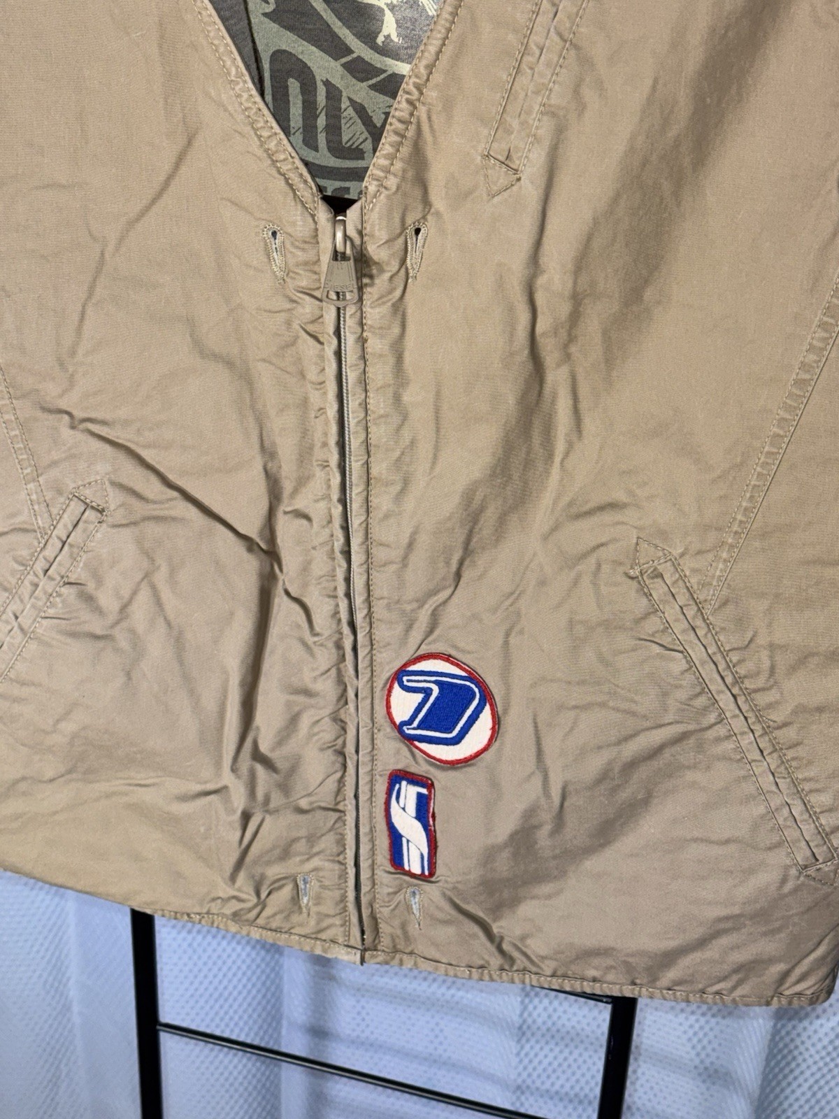 Diesel Military Field Jacket Survivor Gear Mens Sz L Khaki Coat & Vest 2 In 1