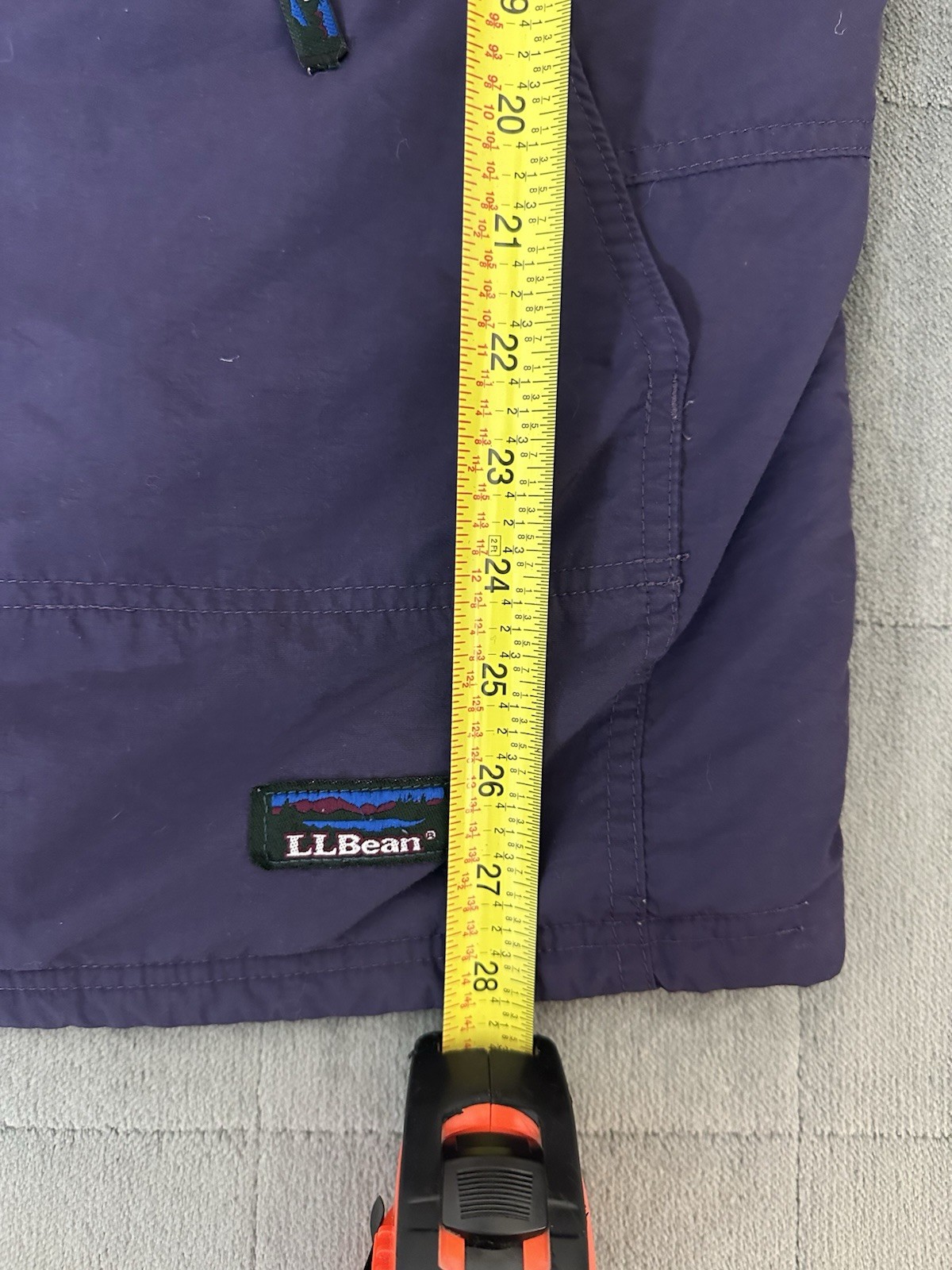 Vintage LL Bean Anorak Jacket Mens Medium Purple Hooded Windbreaker Pullover 90s