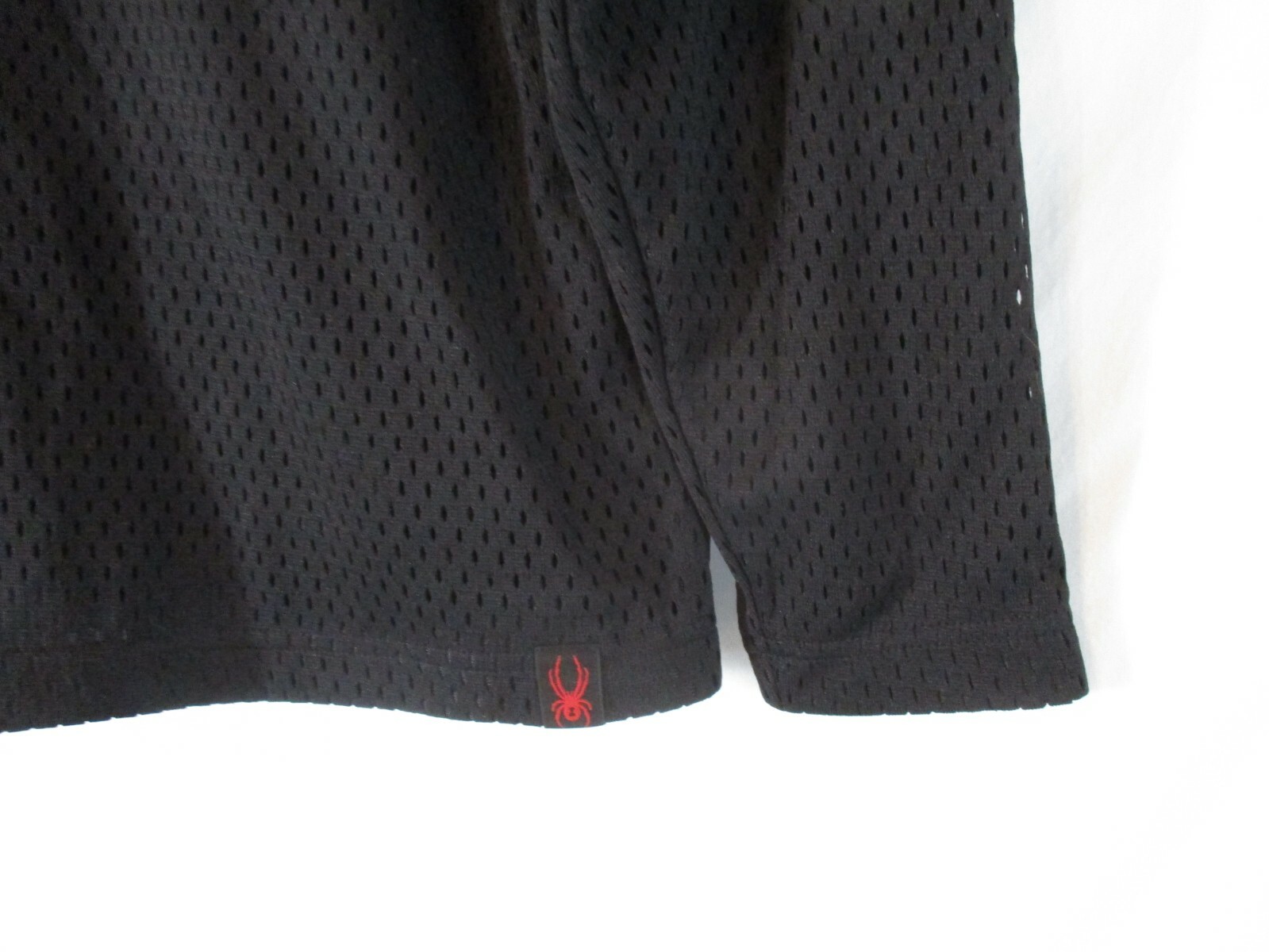 Spyder 1/4 Zip Mesh Jacket Spell Out Small Black Long Sleeve Pull On Men CBZ22