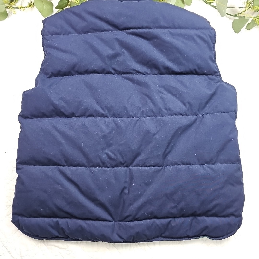 Eddie Bauer Men’s Blue Puffer Down Vest Snap Button Drawstring Size XL