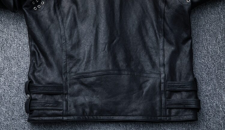 Men’s Real Natural Leather Bikers Jacket Brando Jacket With Belts & Zips Jacket