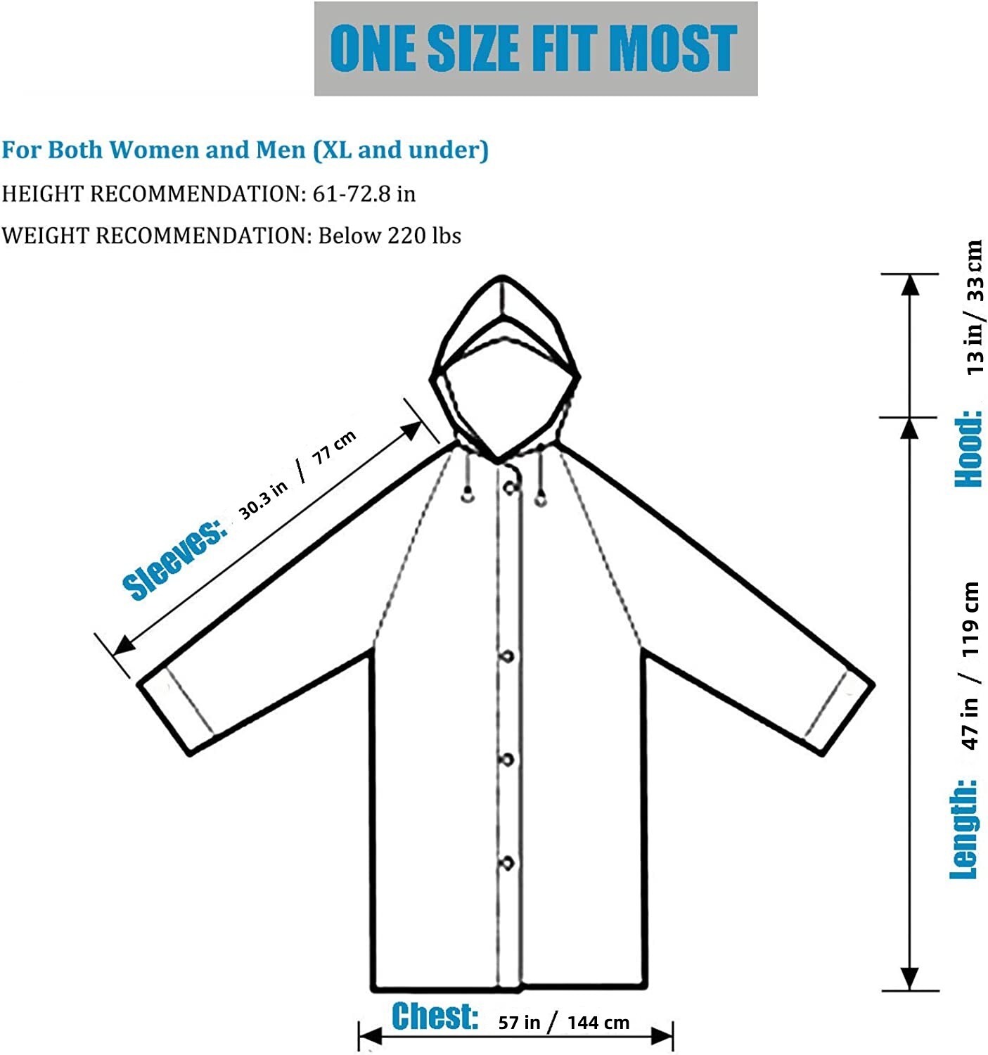 2 Pack Raincoats Emergency EVA Rain Ponchos For Adults Reusable with Hood White