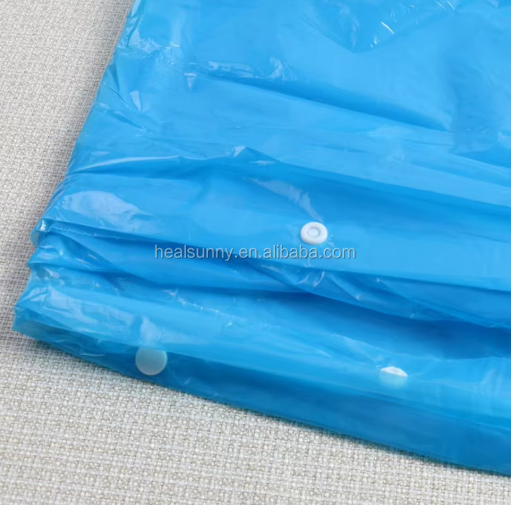 Men Black Waterproof Long Raincoat Rain Coat Hooded Trench Jacket Outdoor Hiking