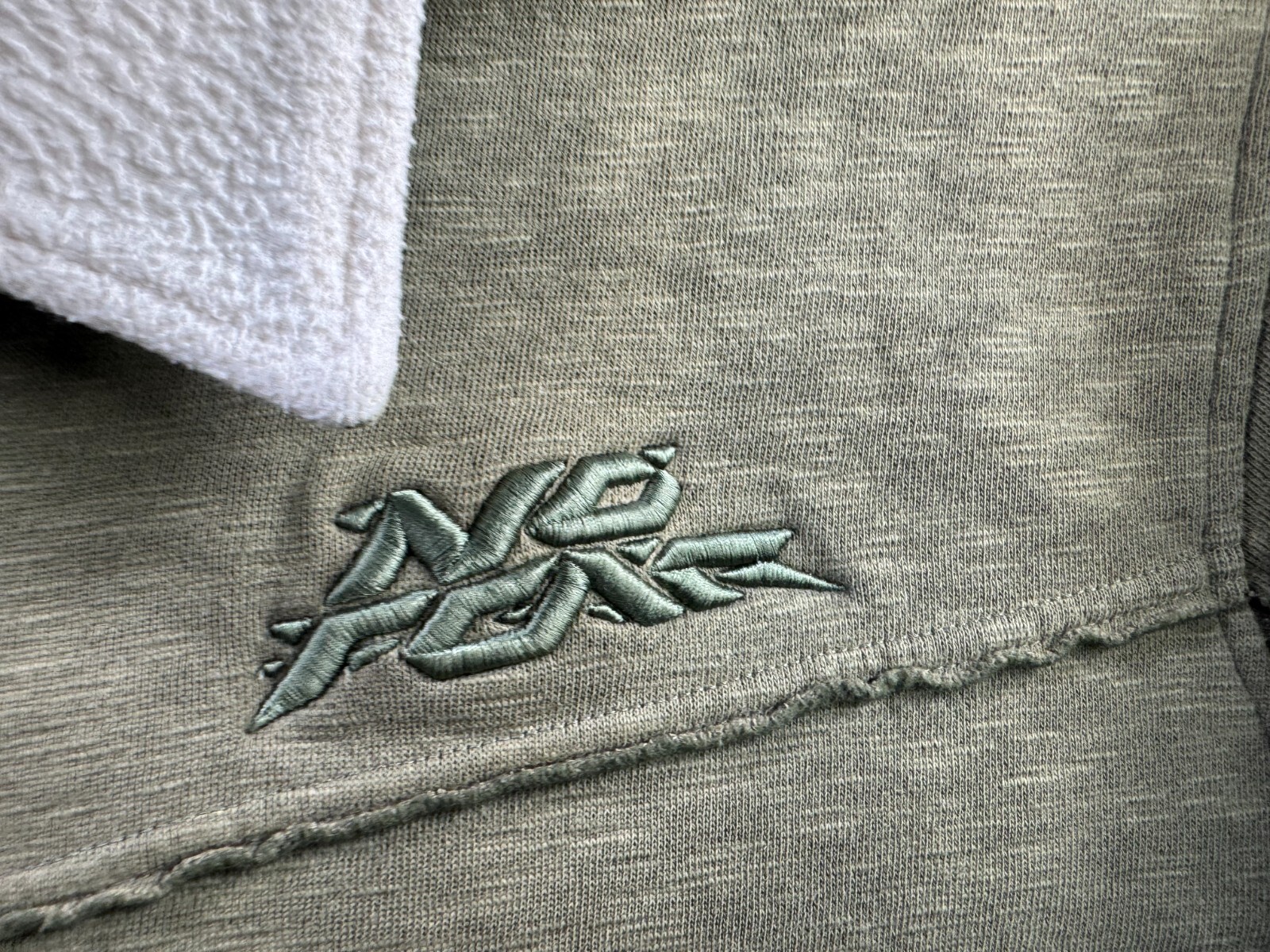 Vintage No Fear Jacket Mens 2XL Green Full Zip Fleece Sweat Y2K Collared