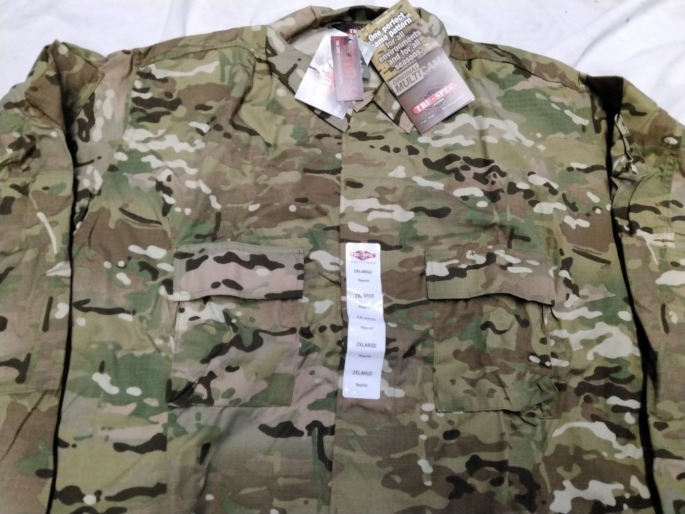 TRU-SPEC NYCO RIpstop Multicam BDU Shirt 2 Pocket W/Sleeve Pockets Size 2X-Reg