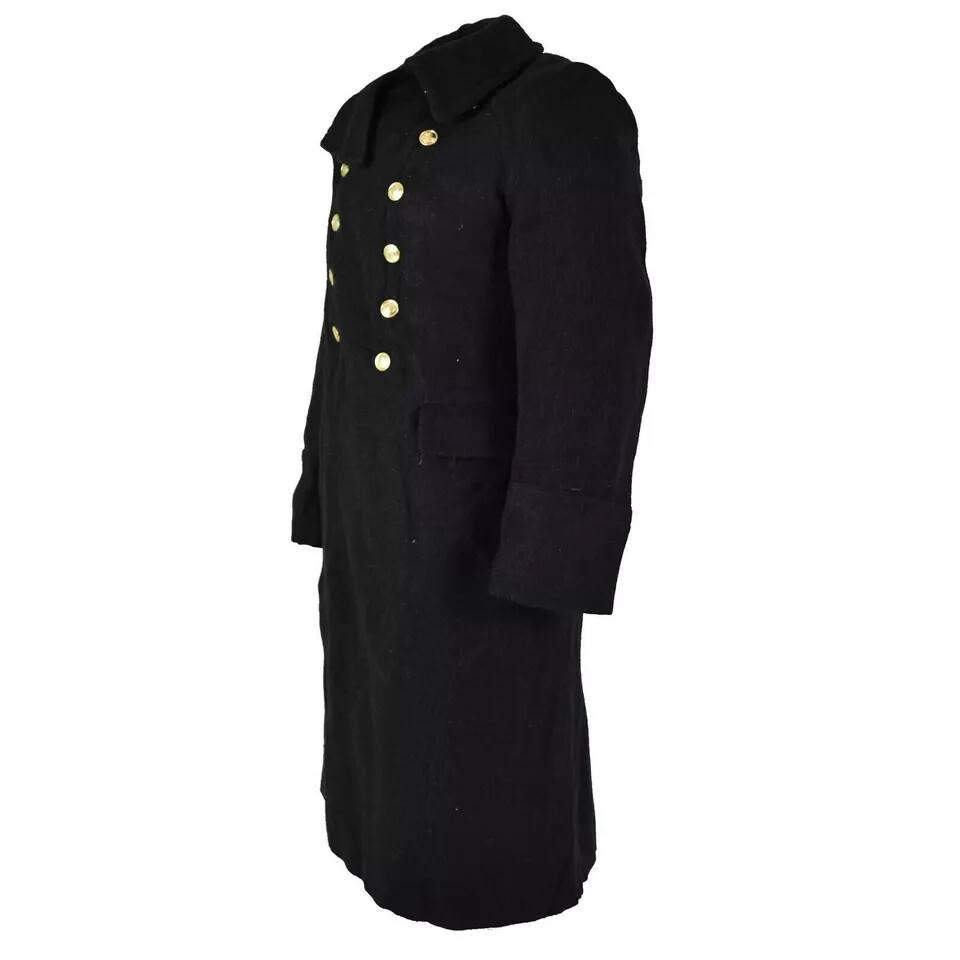 Soviet Union Russian army Overcoat Black long Officers Black Wool OverCoat