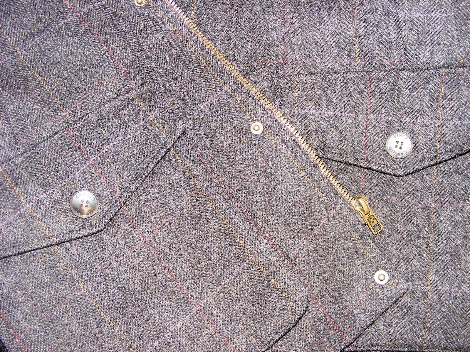 MENS SZ L VINCE CAMUTO TWEED STYLE MOON FABRIC ENGLAND HUNTING SHOOTING COAT