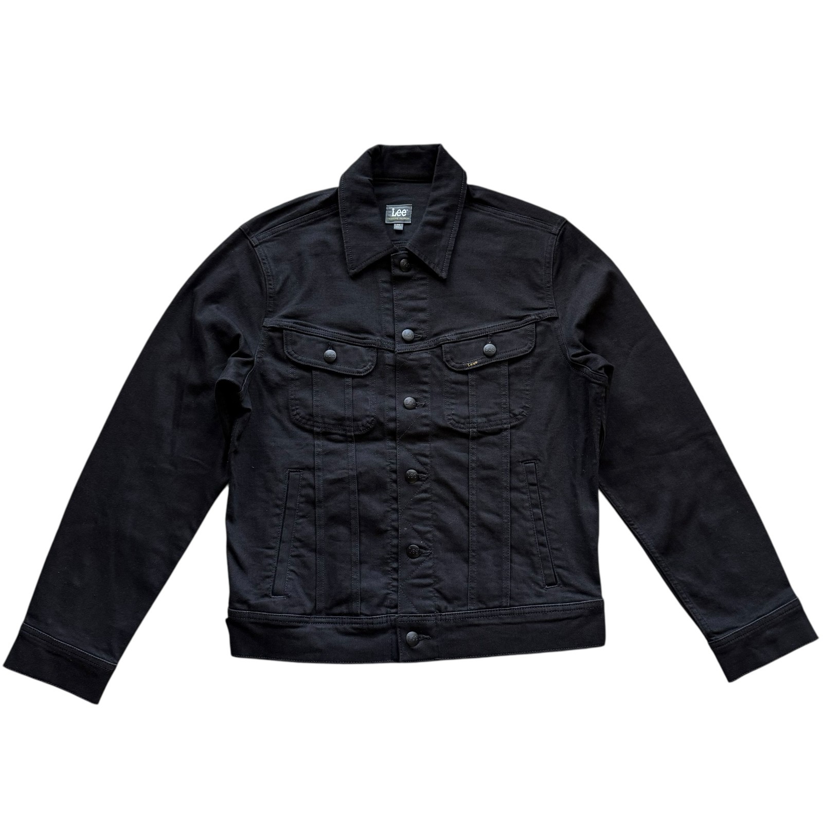 LEE Men’s Black Wash Regular Fit Extreme Motion Rider Trucker Denim Jean Jacket