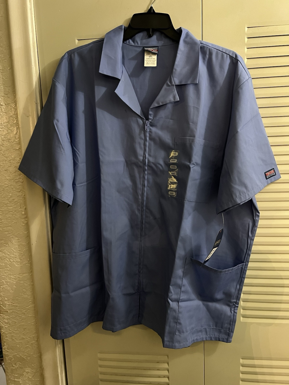 Cherokee Jacket Men’s 2XL Ceil Zip Up Traditional Fit Lapel Collar Half Sleeves