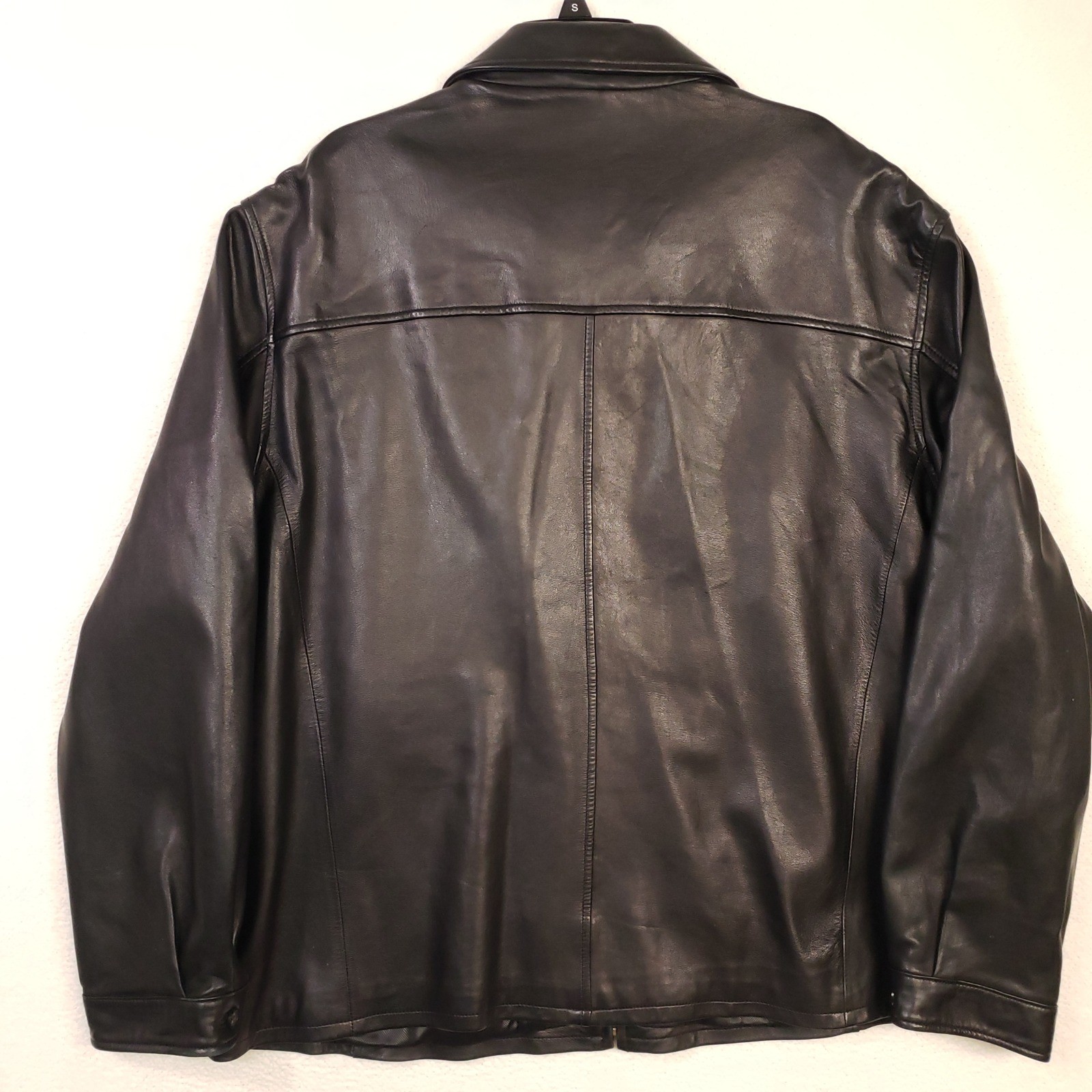 Pronto Uomo Leather Jacket Men XXL Black Full Zip Bemberg Lined Outerwear Bomber
