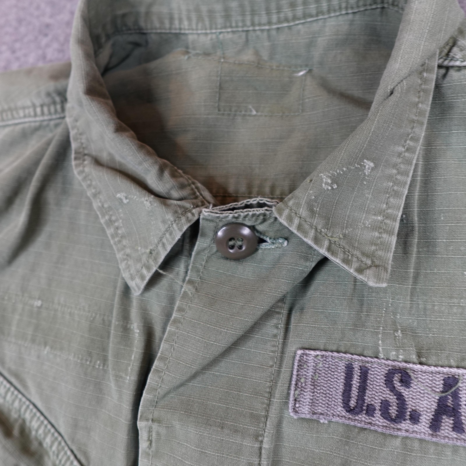 Vintage US Army Jacket Mens Medium Olive Tropical Combat Coat OG-107 Vietnam 70s
