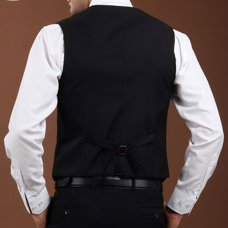 Men Suit Waistcoat Vest Gilet Single-Breasted Sleeveless Casual Formal Prom Work