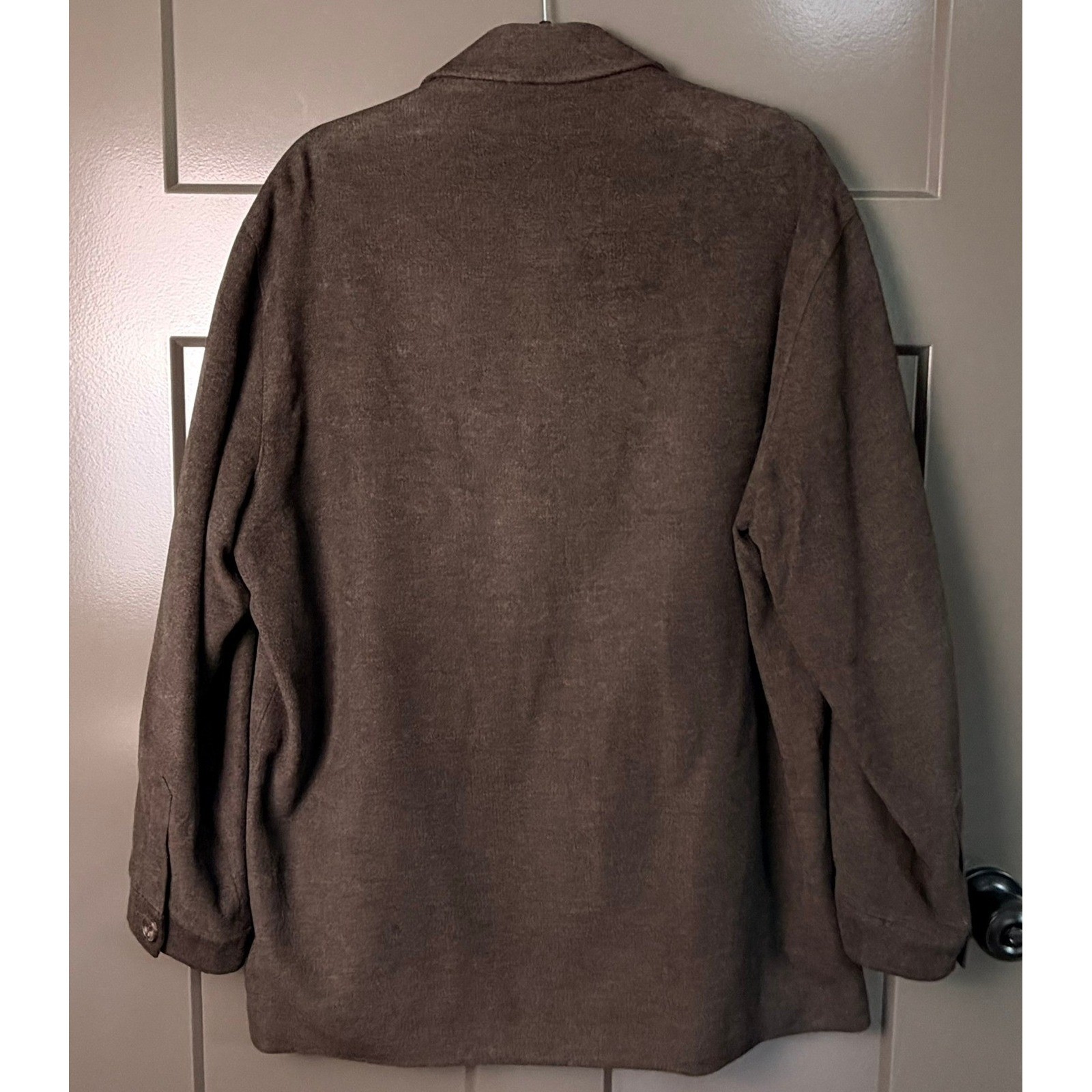 Pronto Uomo Mens Brown Viscose Blend Button Front Chore Jacket Coat Size Medium