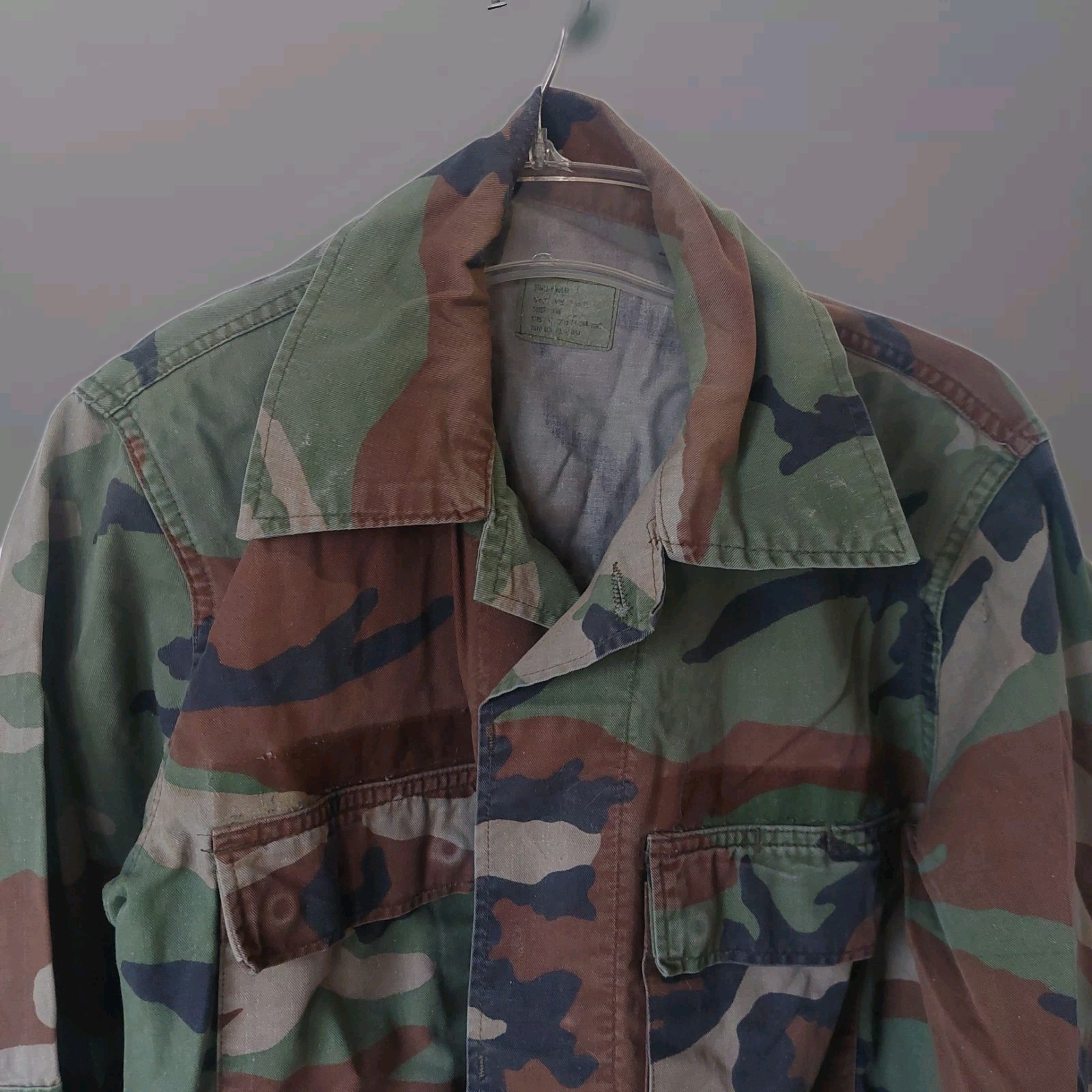 Vintage US United States Army Woodland Camouflage Field Jacket Sz Small-Regular