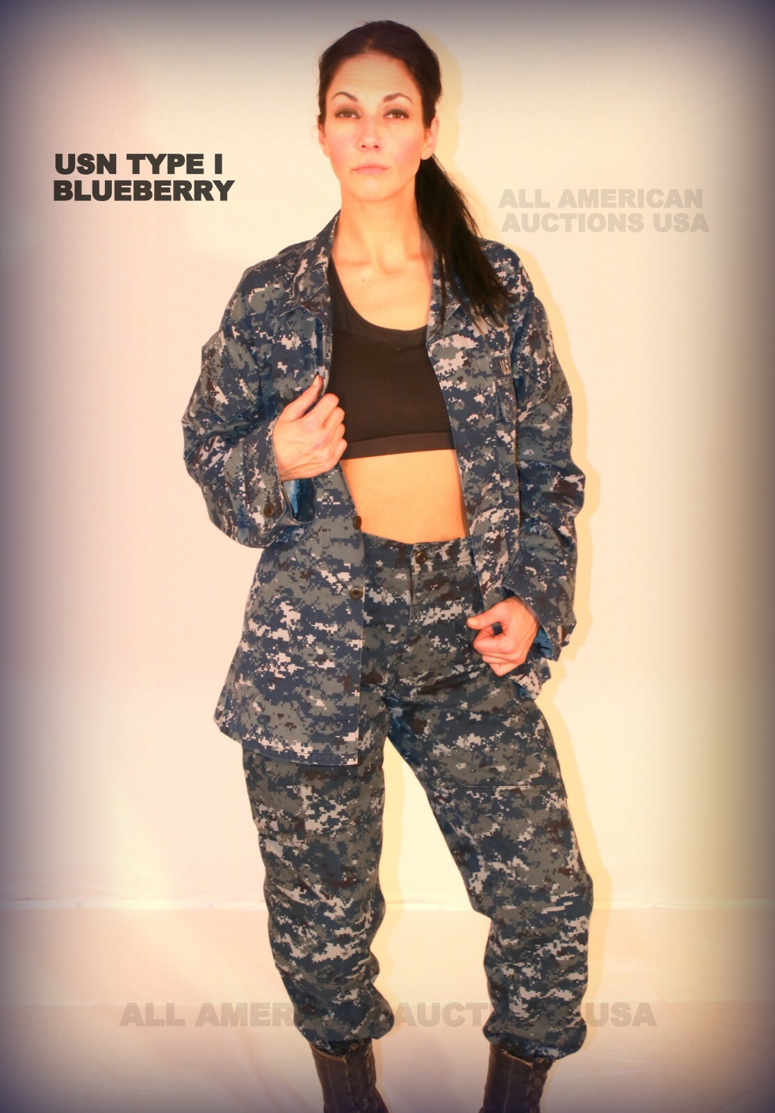 US NAVY NWU TYPE 1 BLUE DIGITAL CAMOUFLAGE BLUEBERRY UNIFORM PANTS TROUSERS