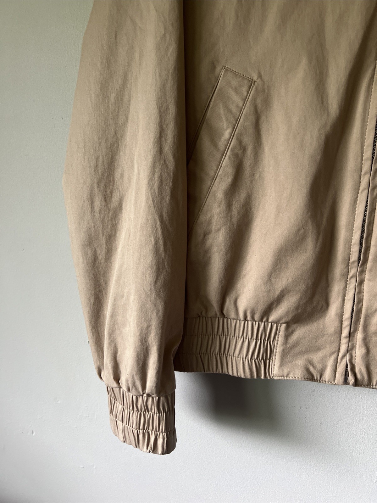 Sandro Men’s Zip-up Jacket in Khaki Size Small S Cotton Blend Modern Luxury