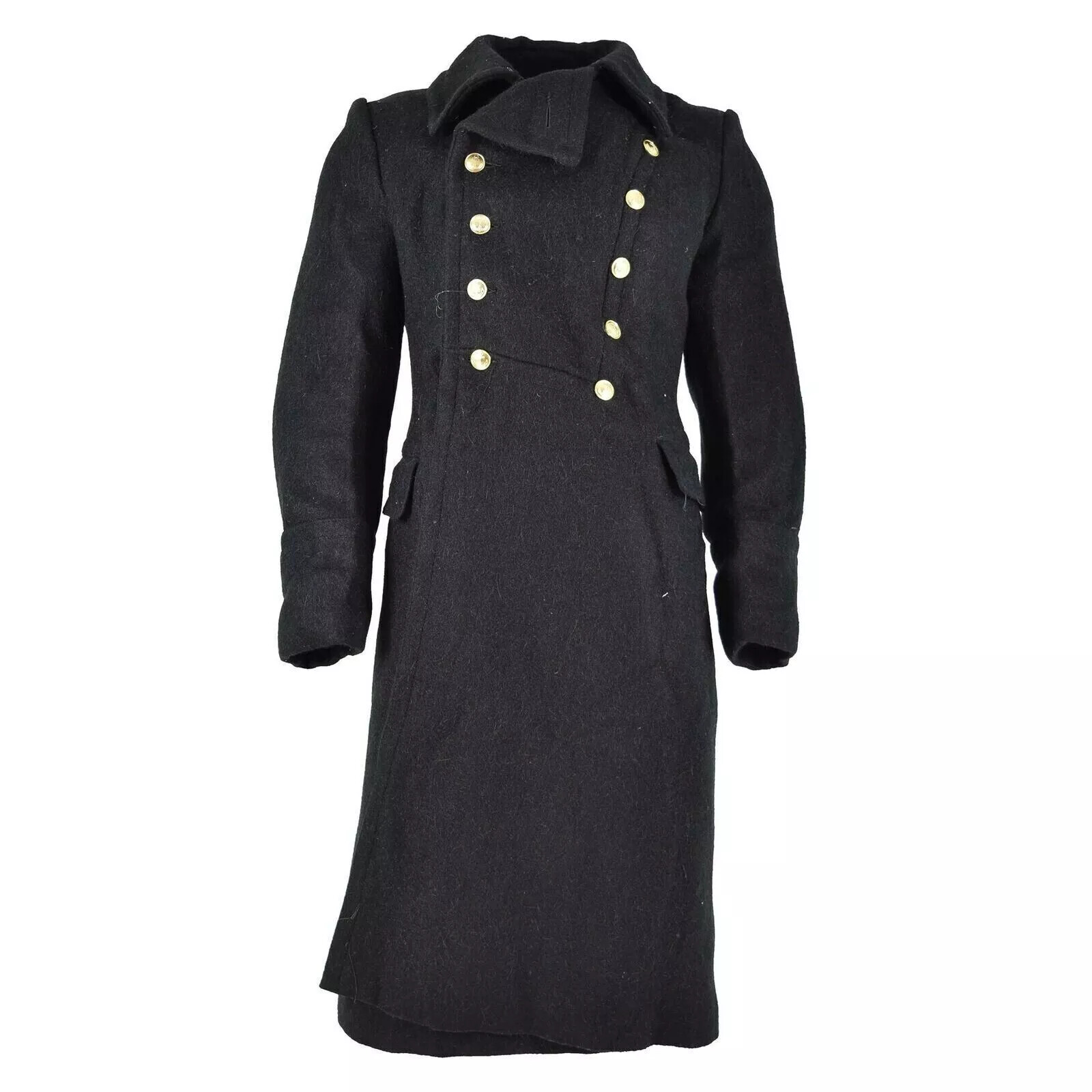 Soviet Union Russian army Overcoat Black long Officers Black Wool OverCoat