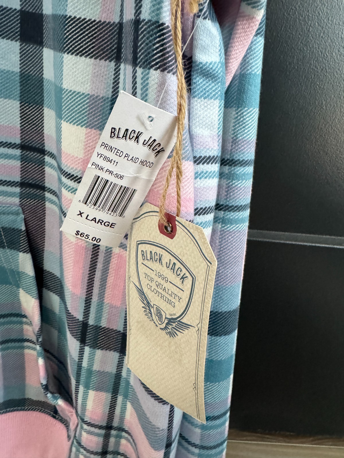 BlackJack Printed Plaid Hood XLarge – NEW
