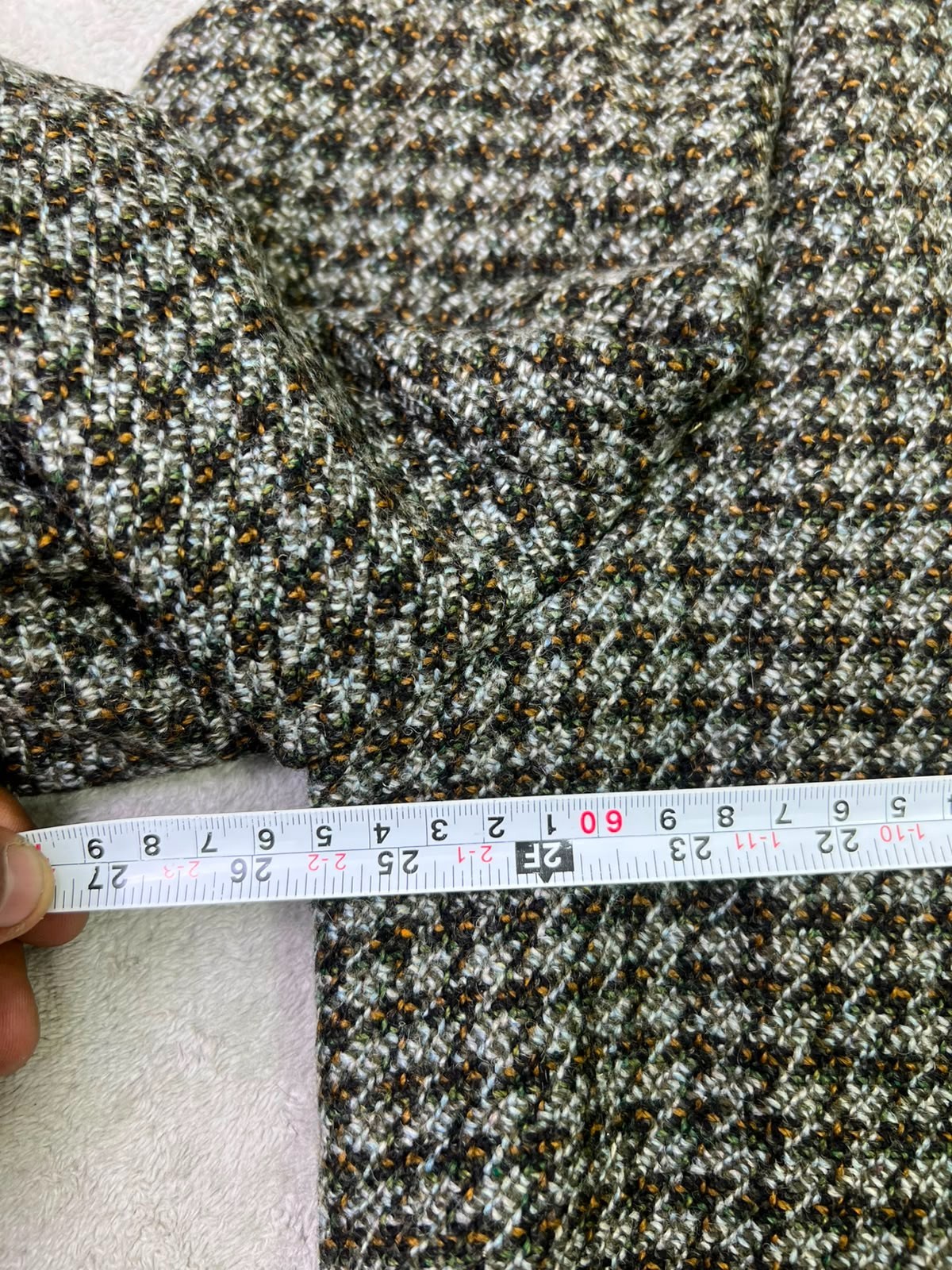 Vintage Bavonia Tweed Overcoat Men’s XL 46 48 Herringbone Check Wool Look Long