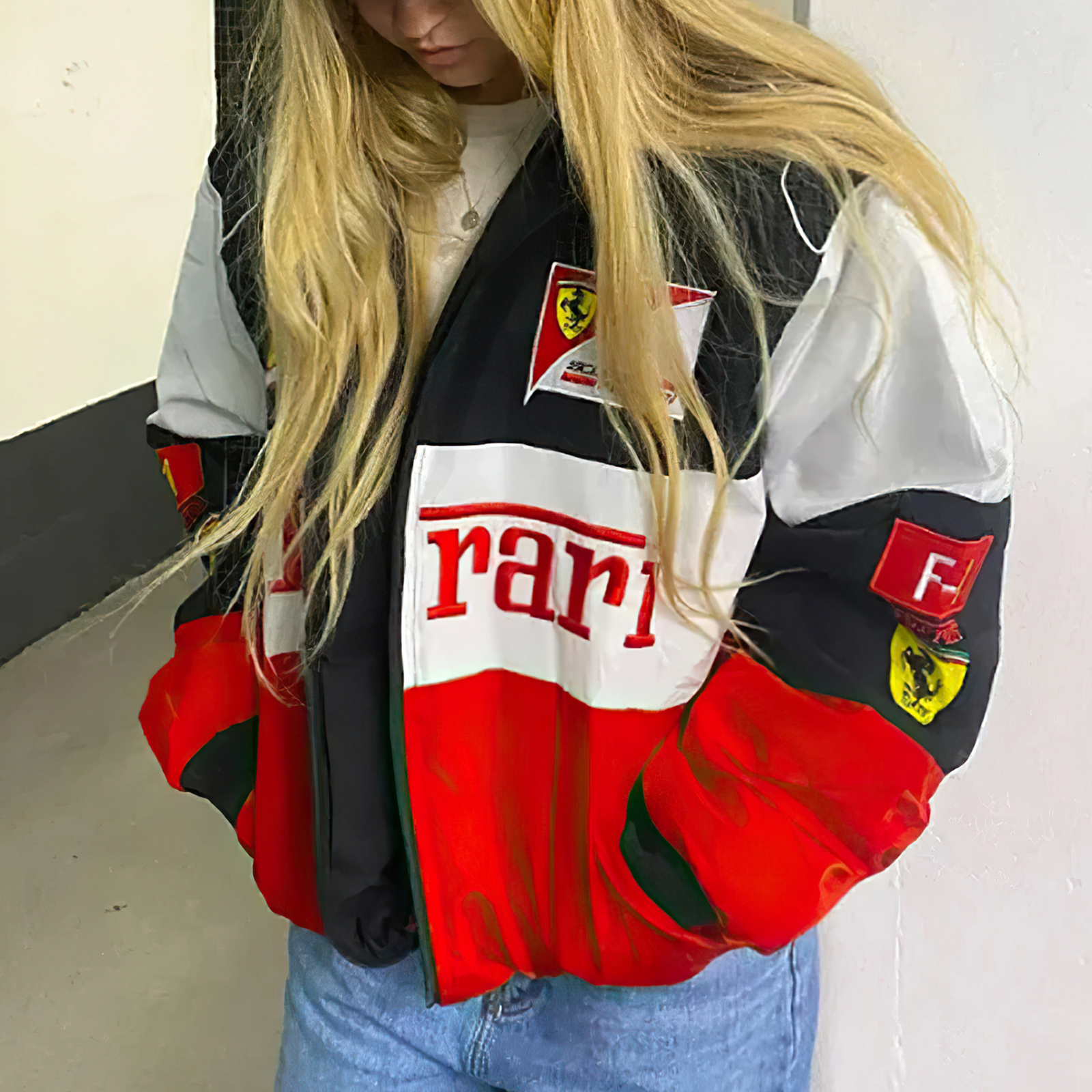 Formula One F-1 Sports Costume Warm Winter Ferrari Motorcycle Jacket Racing Team