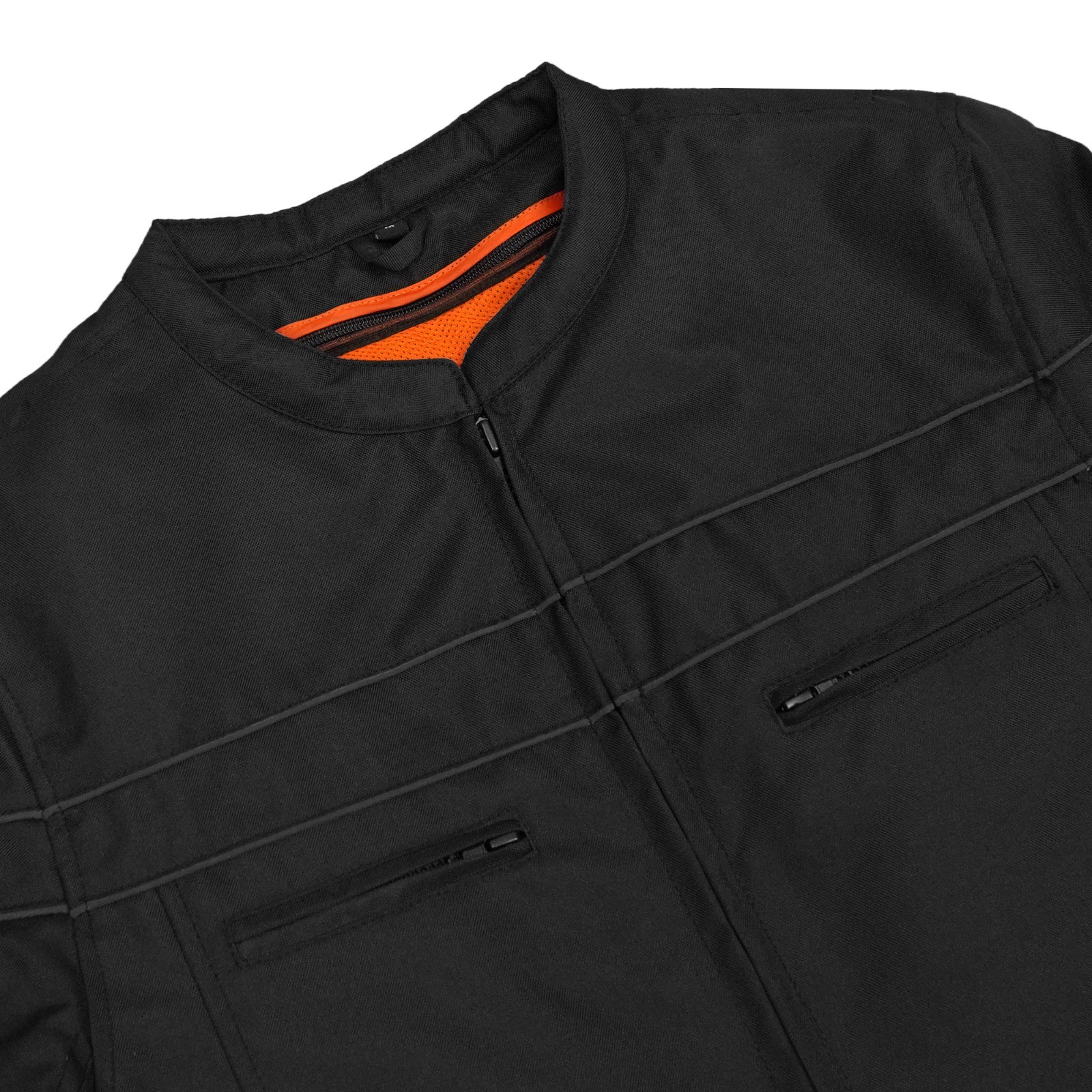 Men’s Motorcycle Jacket All Season Mesh Biker Textile Jacket Multi Pockets Black
