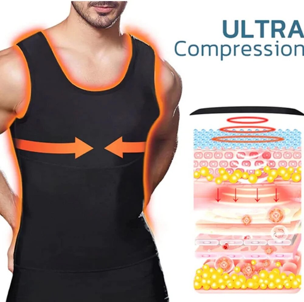 CGTFY Gynecomastia Compress Tank Top Men Slimming Body Shaper Vest Athletic Vest