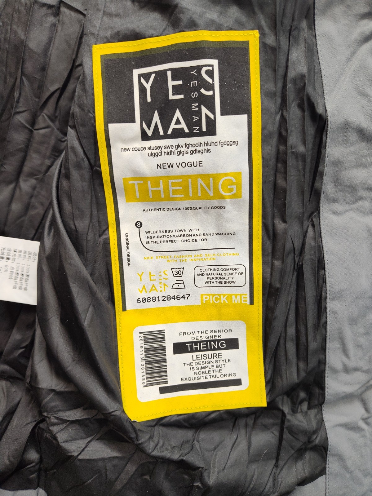 Yes Man Men Puffer Jacket L Gray Colorblock Hooded Winter Insulated Outerwear