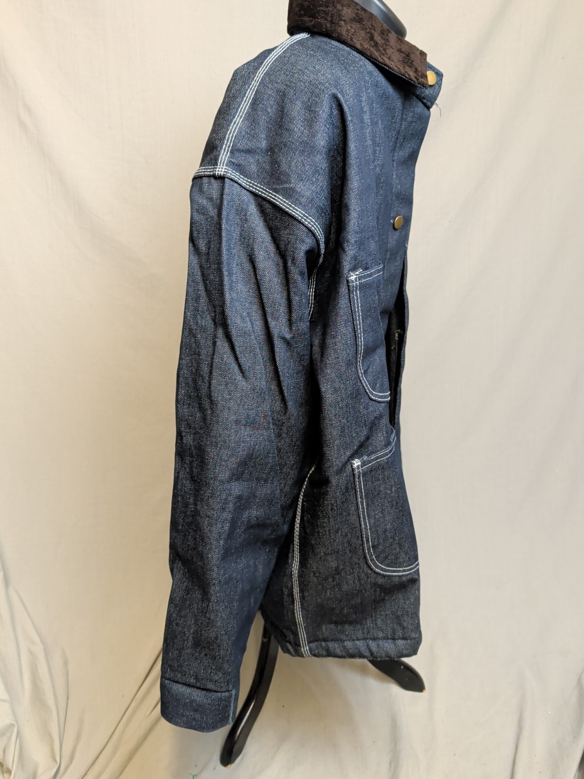 Charm-Tex Jail Supplies Denim Chore Coat 2XL Lined Prison Work Jacket Blue NWOT