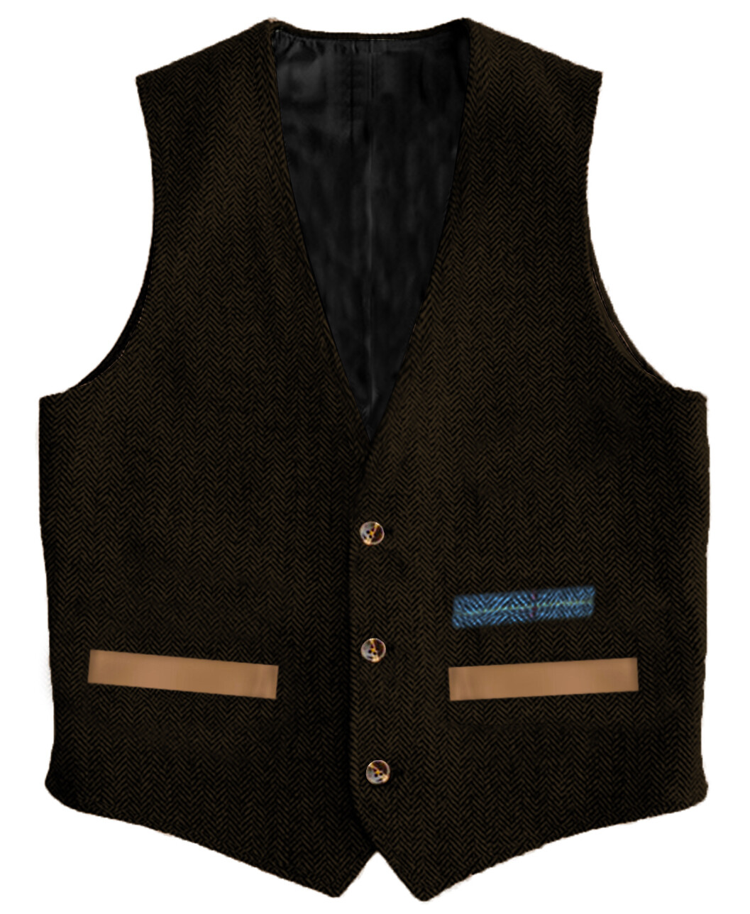 Herringbone Men Suit Traditional Vest Tweed Waistcoat Wool Vintage Retro Wedding